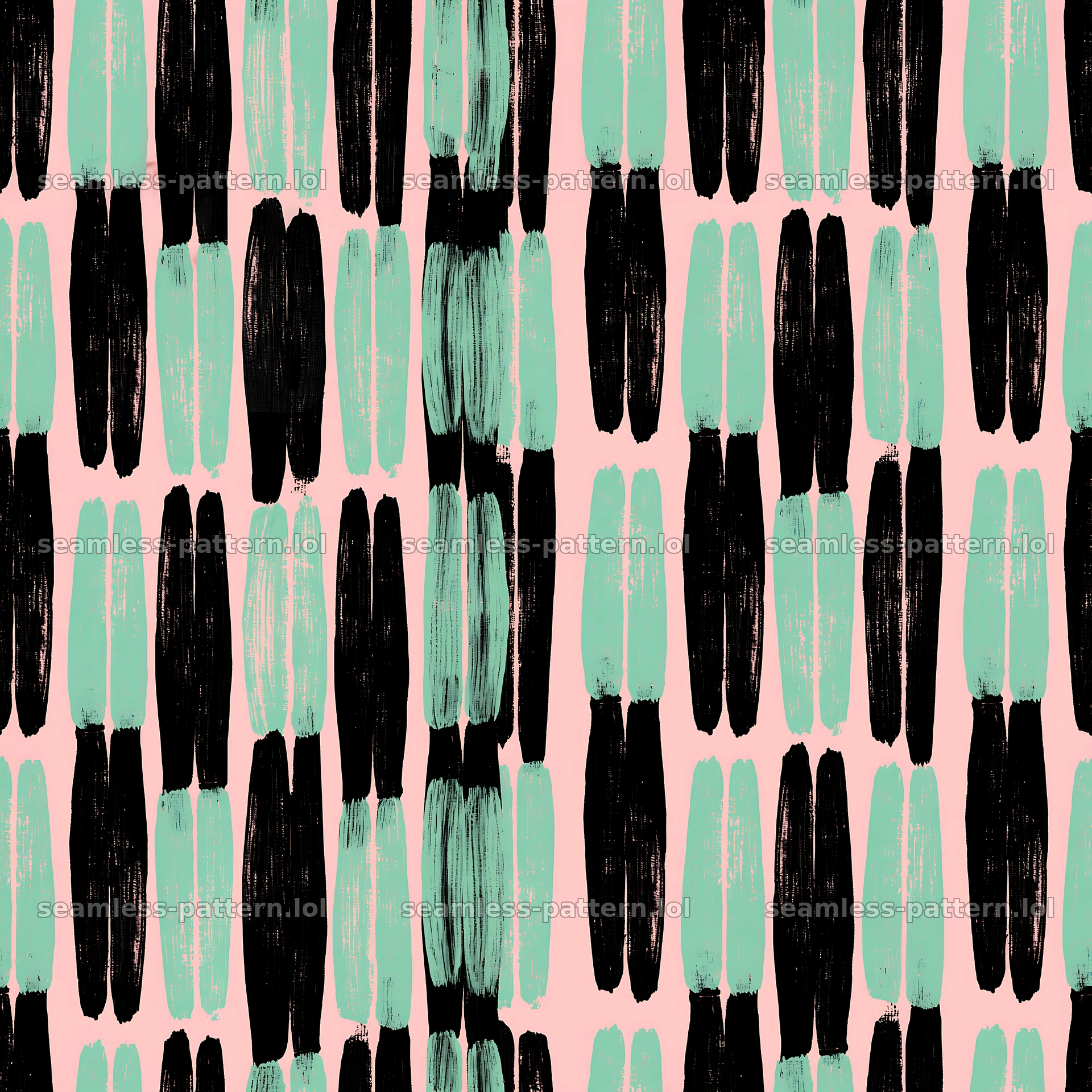 High contrast painted mark pattern in black and green seamless pattern